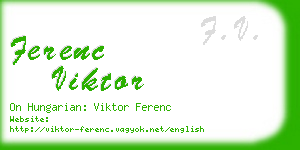 ferenc viktor business card